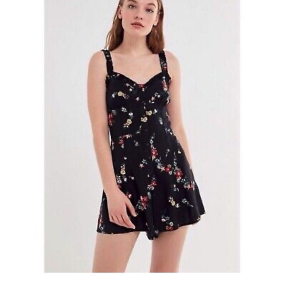 Urban Outfitters Black Floral Jumpsuit